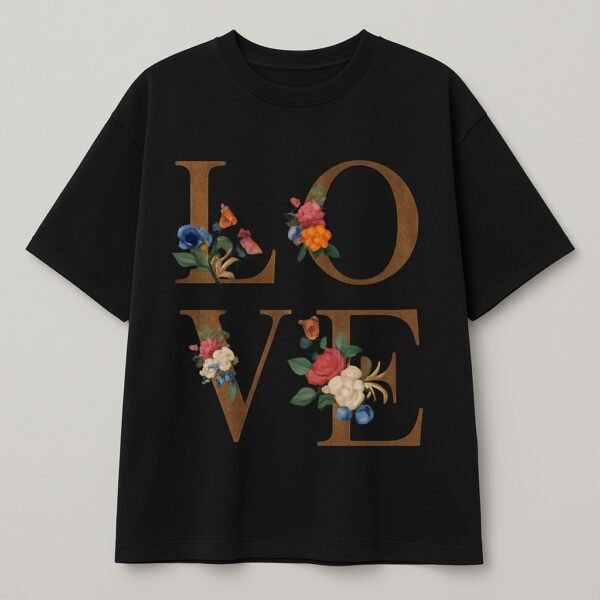 Women's Oversized Black “LOVE” Tee - Image 2