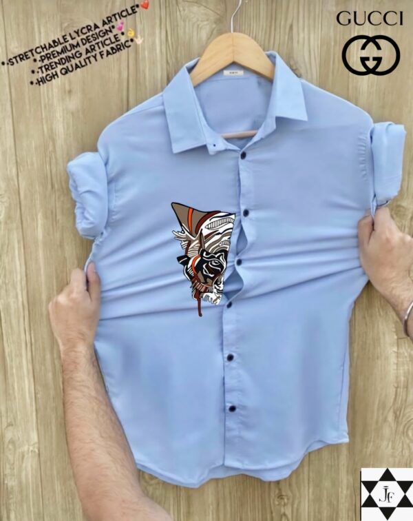 Gucci Premium Stretch Lycra Shirt – Designer Tiger Print, Unisex - Image 4