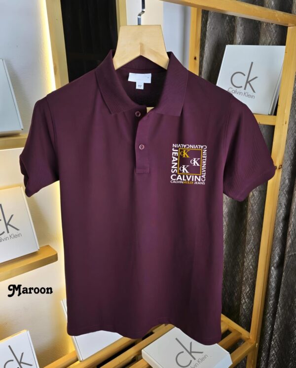 Calvin Klein Maroon Polo T-Shirt