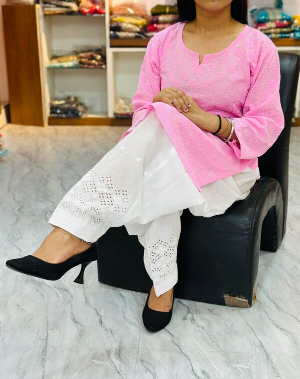 Elegant Lucknowi Chikan Patiala Suit with Sequins Work - Image 6