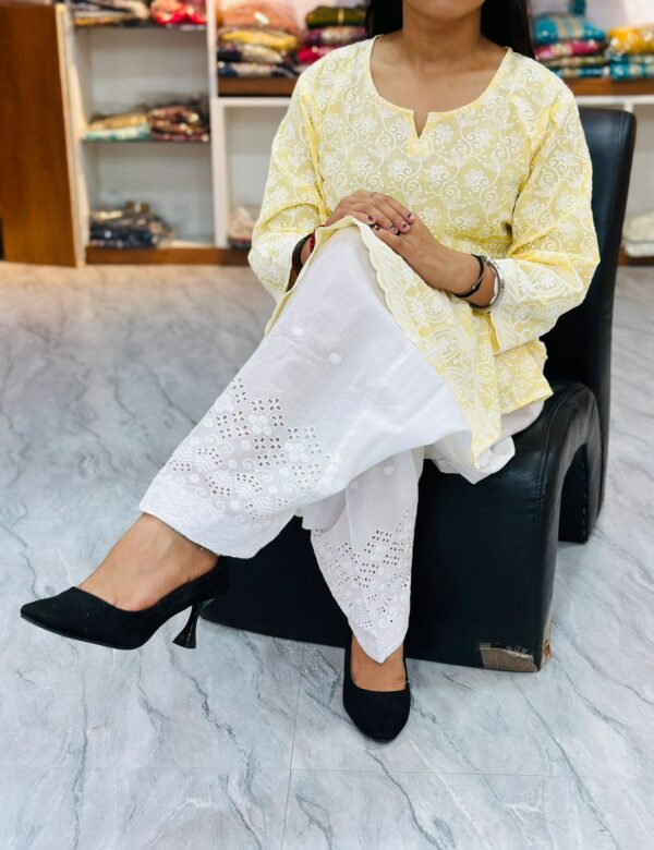 Elegant Lucknowi Chikan Patiala Suit with Sequins Work - Image 2