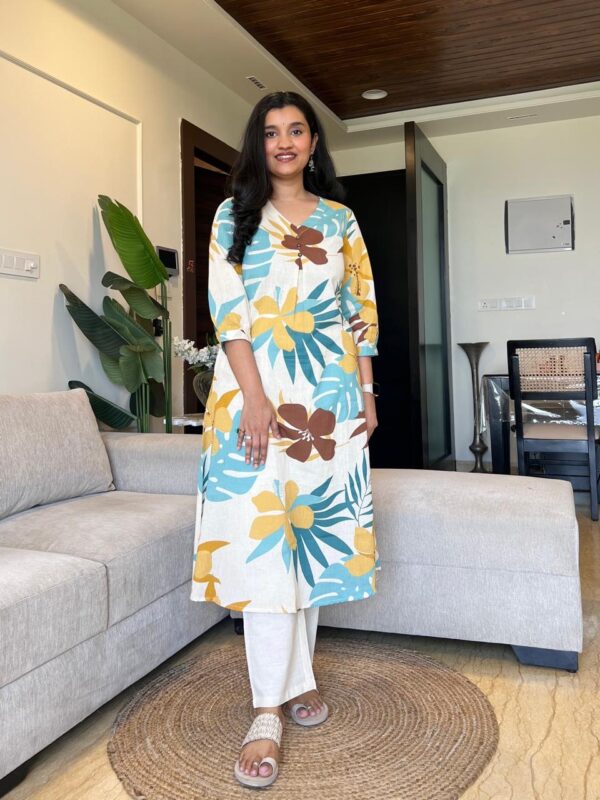 Elegant Cotton Co-ord Set with Plazo Pant - Image 4