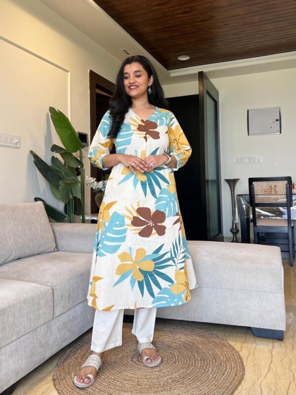 Elegant Cotton Co-ord Set with Plazo Pant - Image 3