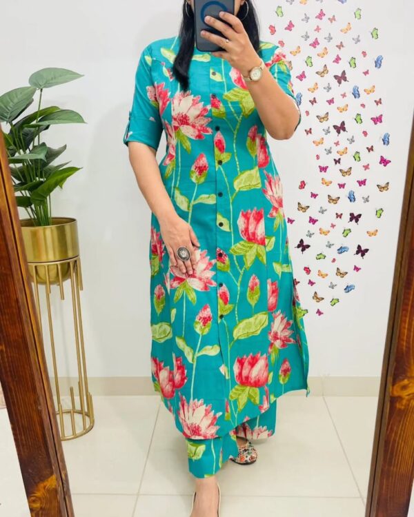 Designer Co-Ords Set with A-Line Kurti Pattern - Image 4