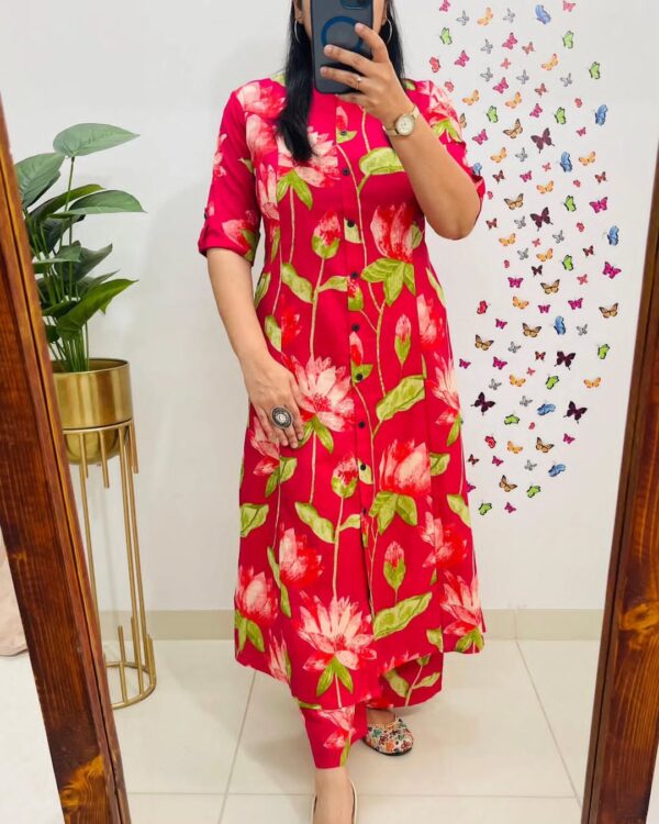 Designer Co-Ords Set with A-Line Kurti Pattern - Image 5
