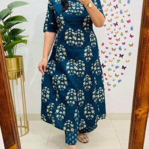 Designer Co-Ords Set with A-Line Kurti & Ankle-Length Pant