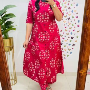 Designer Co-Ords Set with A-Line Kurti & Ankle-Length Pant
