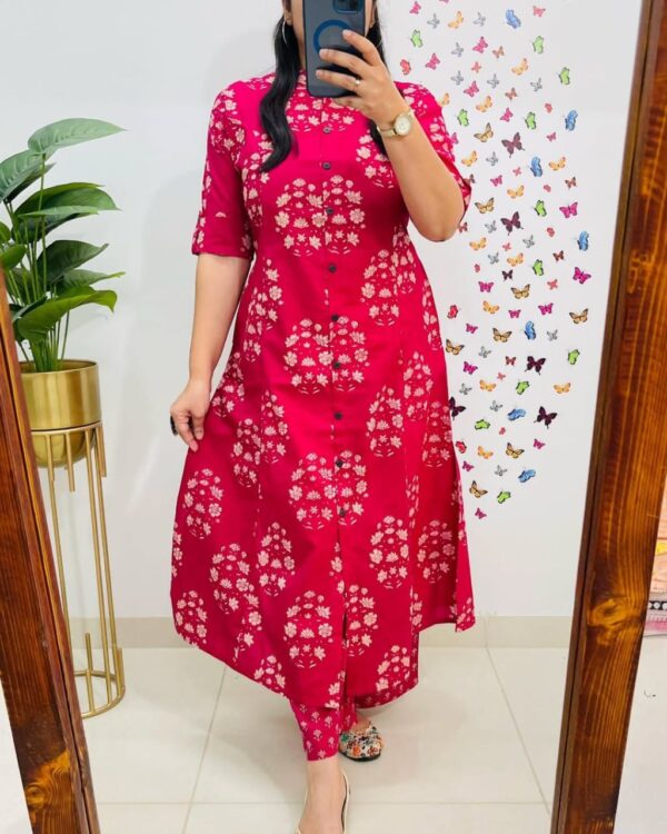 Designer Co-Ords Set with A-Line Kurti & Ankle-Length Pant