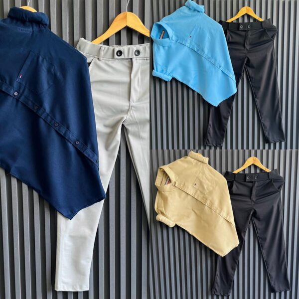 Title:  Men’s Premium Shirt & Trouser Combo | Tommy Cotton Shirt + Zara Lycra Pant - Image 4