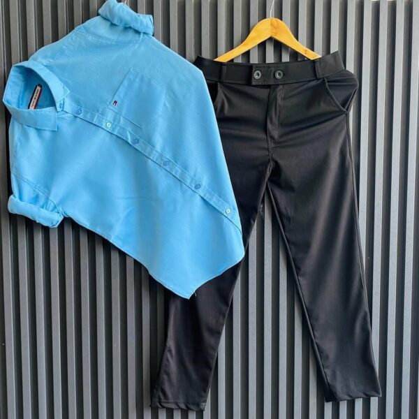 Title:  Men’s Premium Shirt & Trouser Combo | Tommy Cotton Shirt + Zara Lycra Pant - Image 2