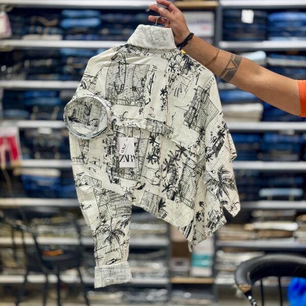 Zara Premium Imported Printed Shirt – Full Sleeves, Soft Feel - Image 2