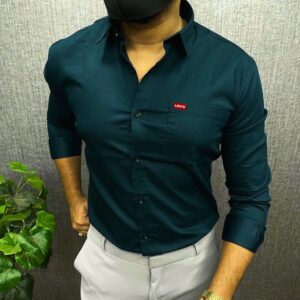 Levi’s Premium Pure Cotton Full Sleeve Embroidery Logo Shirt – Regular Fi