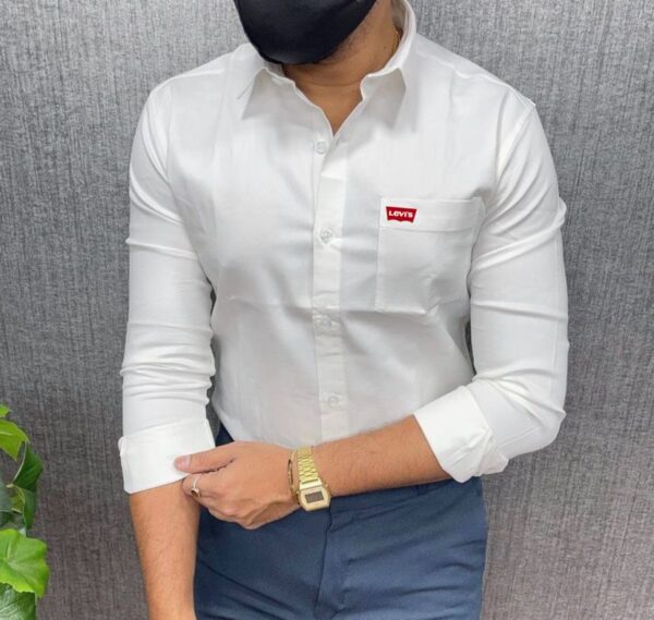 Levi’s Premium Pure Cotton Full Sleeve Embroidery Logo Shirt – Regular Fi - Image 10