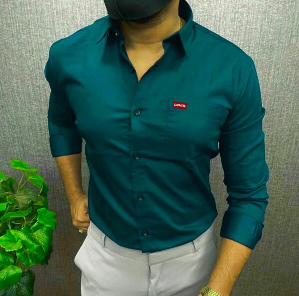 Levi’s Premium Pure Cotton Full Sleeve Embroidery Logo Shirt – Regular Fi - Image 2