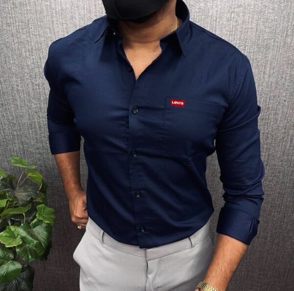 Levi’s Premium Pure Cotton Full Sleeve Embroidery Logo Shirt – Regular Fi - Image 4