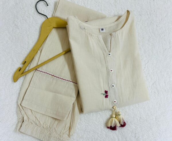 Traditional Embroidered Cotton Kurta Set - Image 5