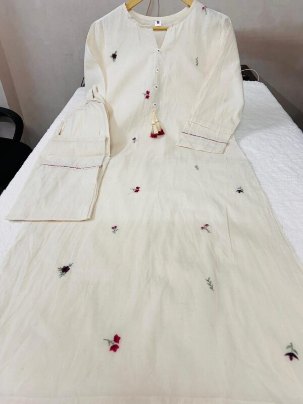 Traditional Embroidered Cotton Kurta Set - Image 6